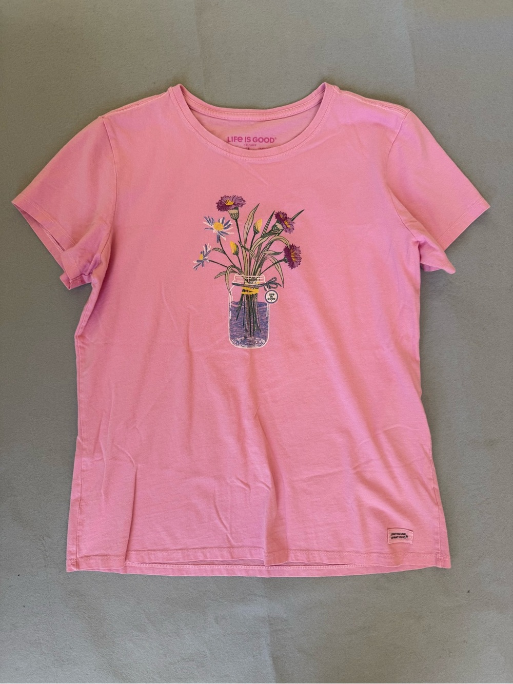 Life Is Good Wildflower Jar Women’s Crusher Short Sleeve Tee - Size L